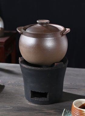 炭炉烧碳炉复古煮茶器明火木炭小火炉家用烧水壶煲汤炖汤粗陶砂锅