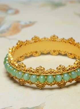 和田玉碧玉皇冠手镯