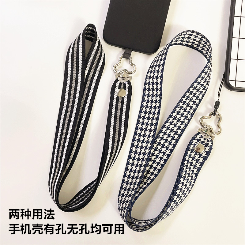 宽版棉布花朵手机挂绳通用