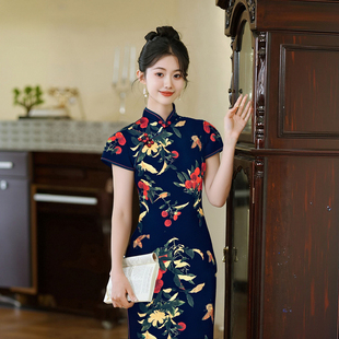 2025夏季新款日常可穿百搭微胖黑色旗袍改良年轻款少女民国风女装