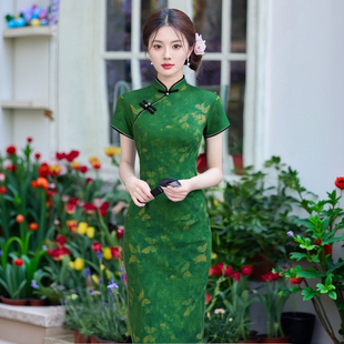 新中式 新款 绿色古风改良少女年轻款 连衣裙 旗袍日常素雅2025夏季