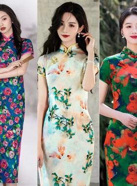 【新中式改良旗袍连衣裙】2025夏季新款高级修身显瘦中长款裙子女