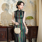 老上海收腰旗袍无袖 春夏日常改良新中式 典雅长款 民国风女2025新款
