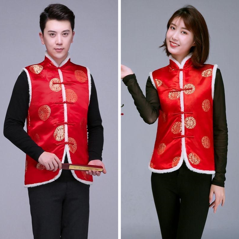 喜庆演出服加厚棉背心坎肩