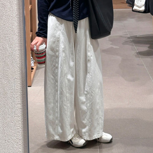 日系九分弯刀裤女春夏季2026新款小个子高腰宽松垂感休闲阔腿裤子