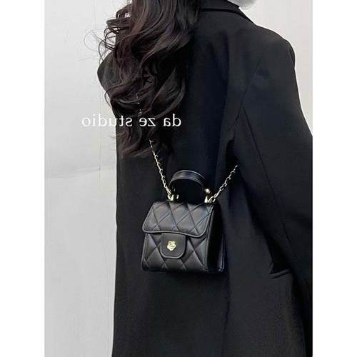 包包女2025新款单肩斜挎mini高级感质感小众黑色小香风迷你小方包