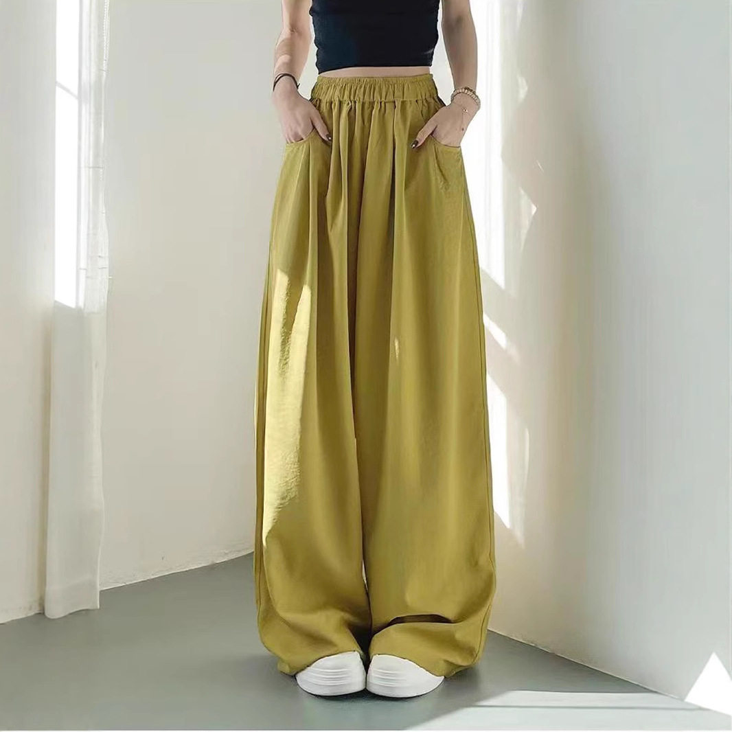 冰丝奶芙山本裤子女2026夏季大码胖mm胯宽腿粗防晒松弛感阔腿裤裙