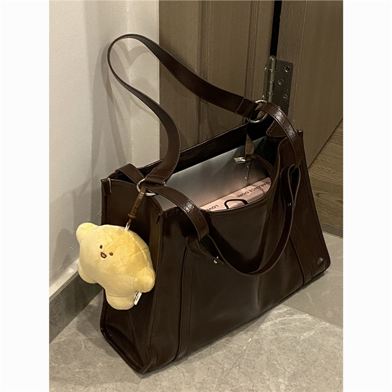 简约复古高级感大容量通勤包方形时尚学生百搭托特包单肩包斜挎包