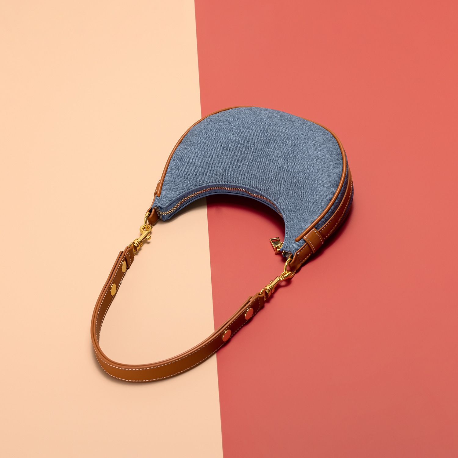 时尚通勤包包女2025新款休闲牛仔法棍包百搭单肩斜挎包女