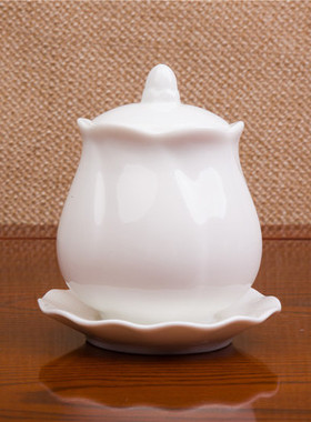 中成莲花供杯陶瓷佛前圣水杯