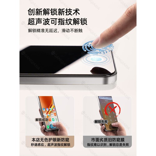 德国柏奈儿【超声波指纹解锁防窥膜】适用iQOONeo10防窥钢化膜vivoiqooneo手机neo10Pro十全屏防摔保护vivo3D