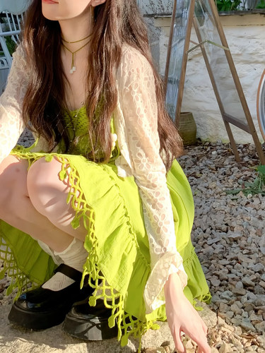 显白天菜吊带垂坠感连衣裙