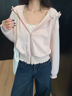 小众设计感拉链开衫外套卫衣早秋新款时尚洋气宽松显瘦百搭上衣潮