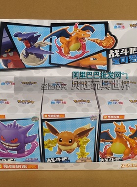奇妙积木K20260宝可梦快龙烈咬陆鲨耿鬼喷火龙沙奈朵拼装手办玩具