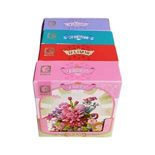 森宝积木611101 04花语茶会花涧密语创意多肉盆栽桌面摆件女礼物