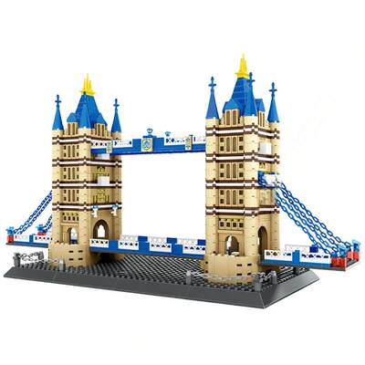 万格积木5215英国伦敦双子塔桥世