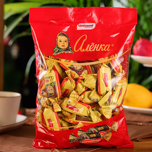 俄罗斯进口大头娃娃酥糖爱莲巧芝麻花生巧克力糖果喜糖年货零食
