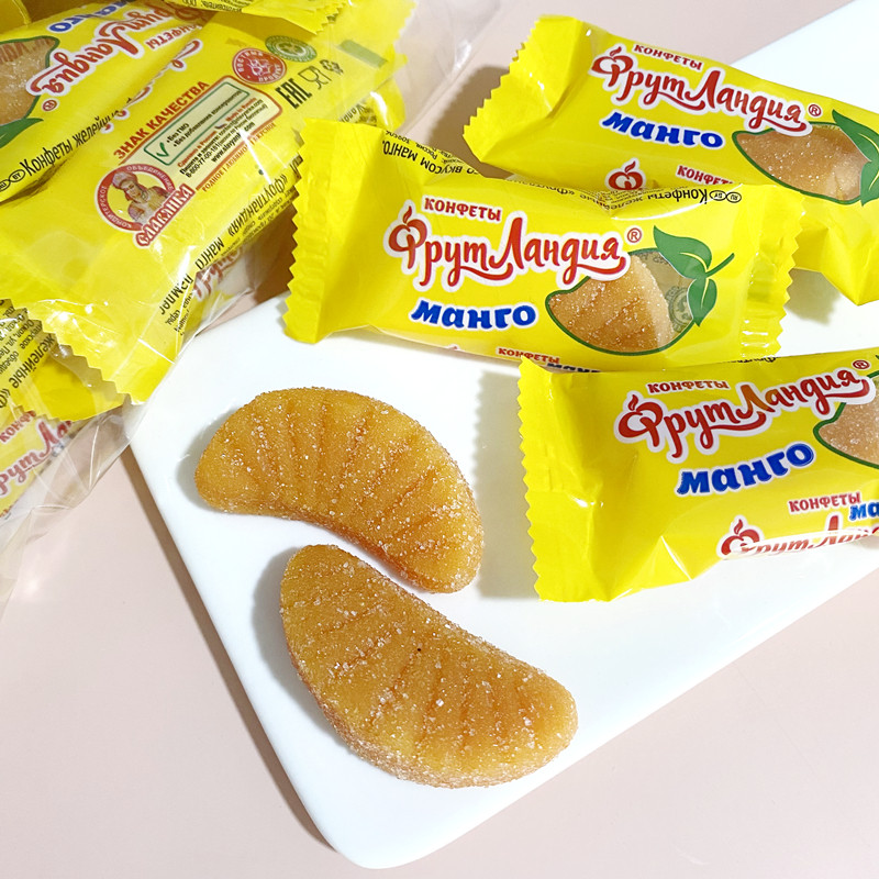 俄罗斯进口斯拉夫人牌水果园芒果软糖水果味橡皮糖qq糖