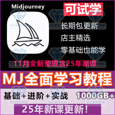 Midjourney 2025 关键词AI绘画基础入门到精通学习课程MJ视频教程