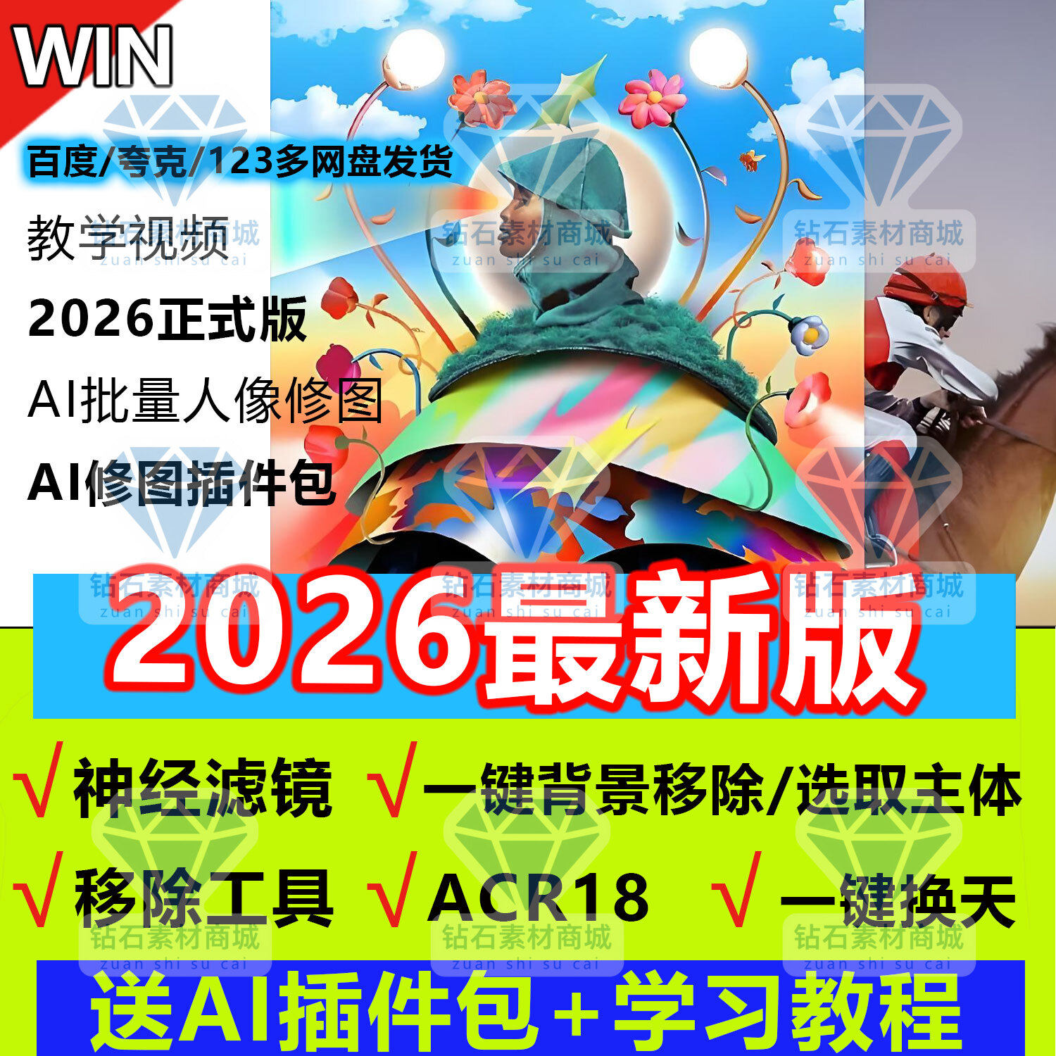 PS2026 27.7中文正式版acr18神经滤镜AI磨皮全家桶插件安装教学