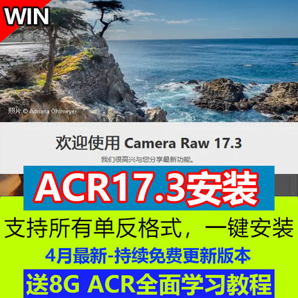 Camera Raw17.3 PS调色插件2025新版ACR17.3滤镜视频教学A7C2R5