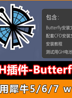 Butterfly风环境GH插件蝴蝶CFD软件安装教程测试用文件风速风压