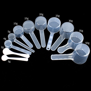 烘焙塑料量勺子1g2g4g5g10g15g20g25g30g35g50g克100ml毫升刻度勺