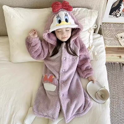 2024新款女童男童秋冬季睡袍加厚
