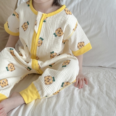 纱布儿童睡衣连体2024新款