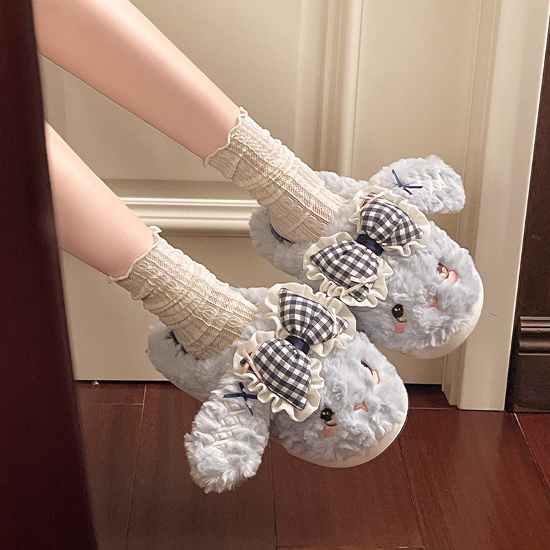 蝴蝶结兔子棉拖女款16