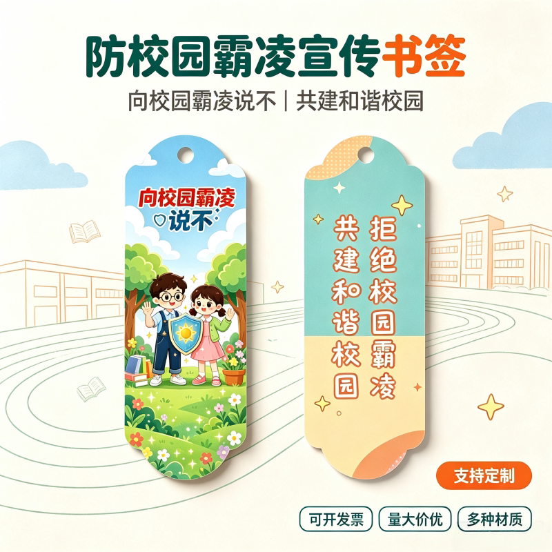 防治校园霸凌书签定制公安局检察书签