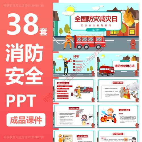 G6消防安全PPT逃生知识防火灾培训教育中小学生幼儿园动画视频