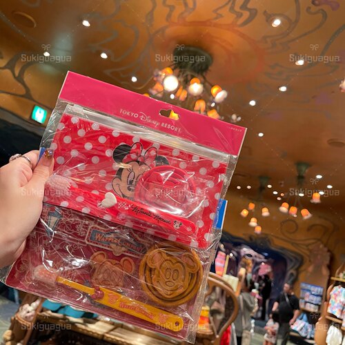 日本 Disney迪士尼 米妮 米奇华夫饼 达菲洗漱包牙刷杯子套装