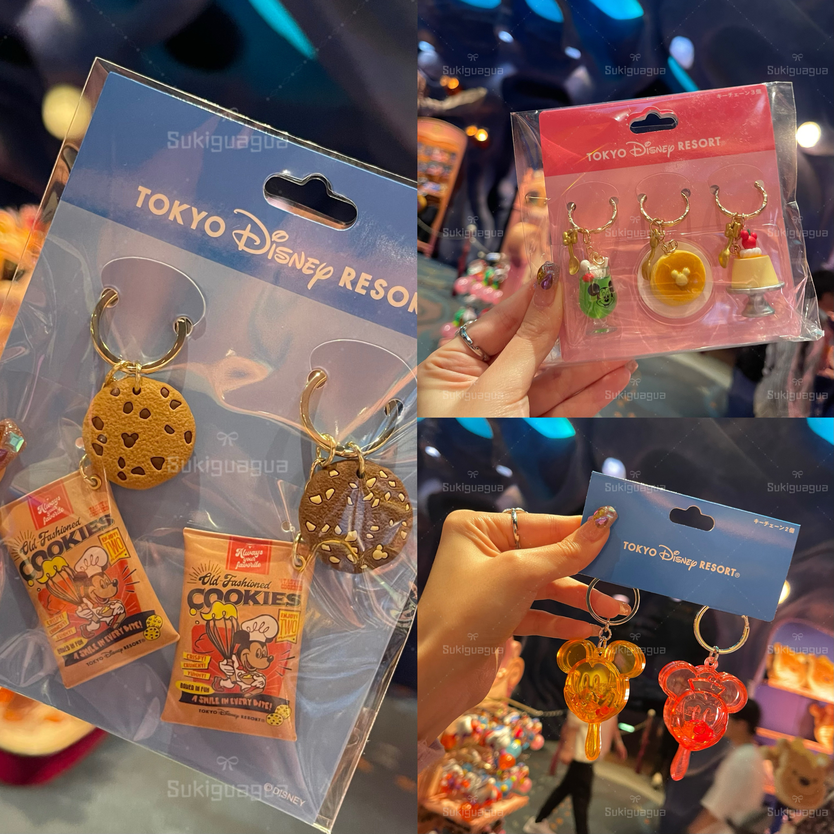 日本 Disney迪士尼 新款米奇饼干食玩可爱钥匙扣  冰棍 曲奇 苏打