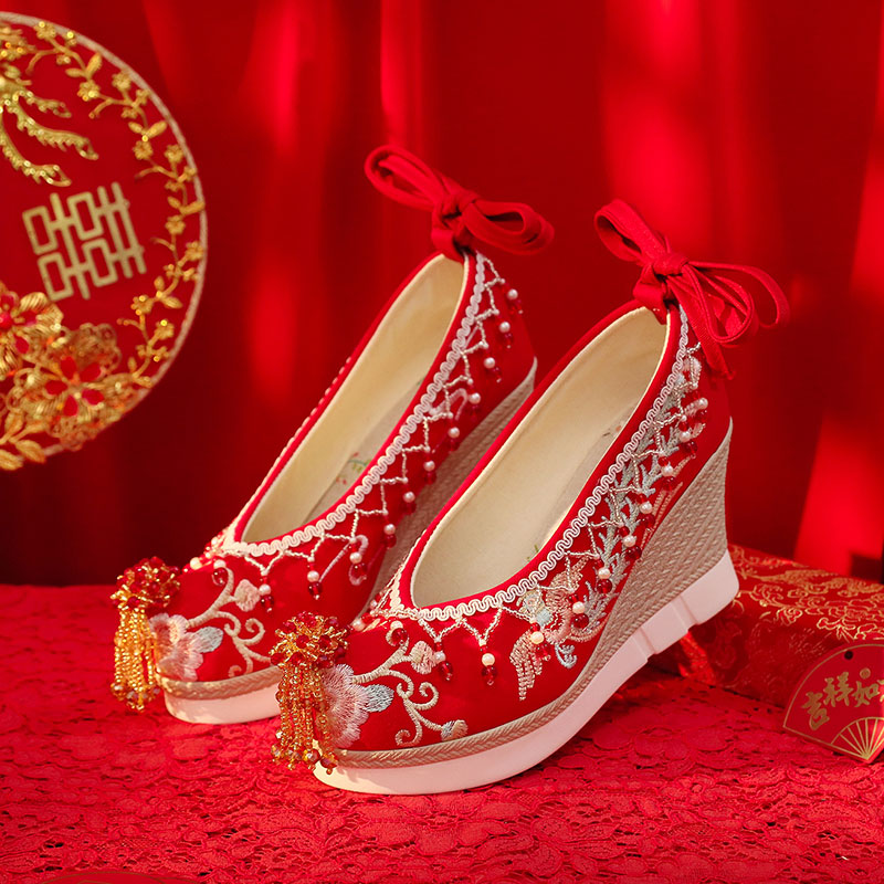 高跟秀禾婚鞋女古风增高汉服鞋子