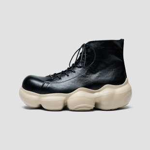 头层马皮轻质运动马丁靴2025新款 增高大头短靴子男靴休闲短脸靴