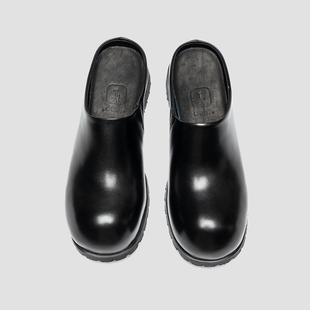 男大头无后跟皮鞋 高跟鞋 包头半拖鞋 小牛皮穆勒鞋 防滑透气 先生SIR