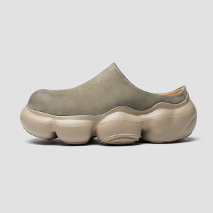 2025夏季 无后跟男鞋 新款 包头拖鞋 全真皮6cm增高博肯鞋 穆勒鞋 男款