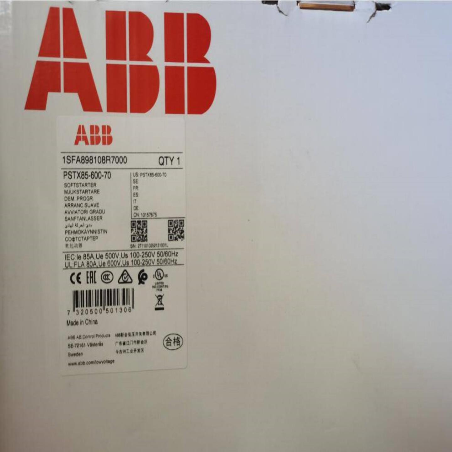 配件原装ABB软启动器   PSTX85-600-70    45KW议价