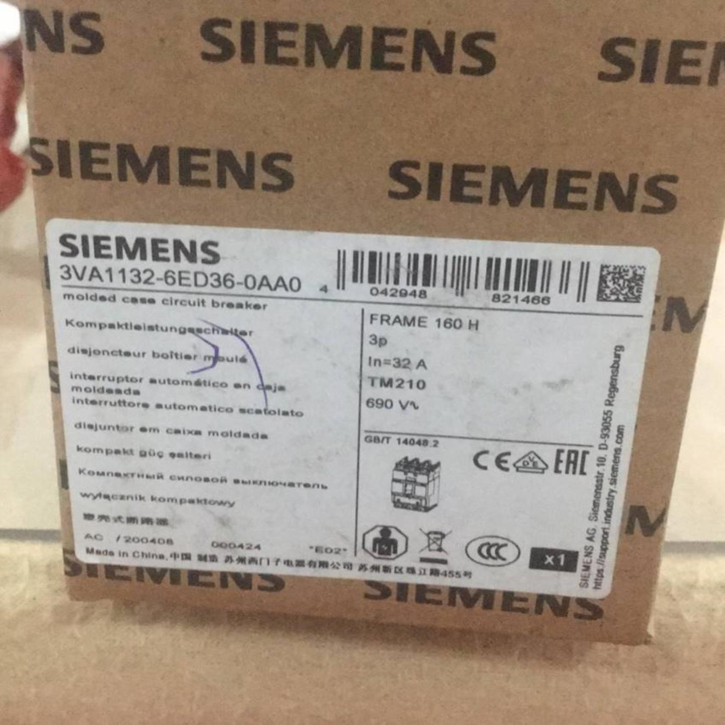 配件SIEMENS西门子3VL9600-3HF05全新原装正品现货特价断路器议价
