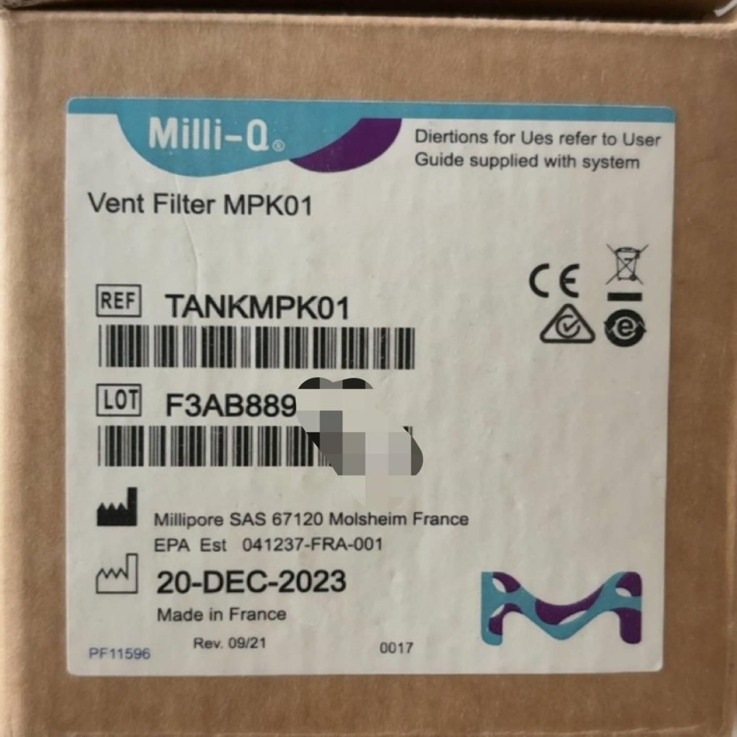配件Millipore密理博除菌过滤器TANKMPK01 MPGP04001原装议价