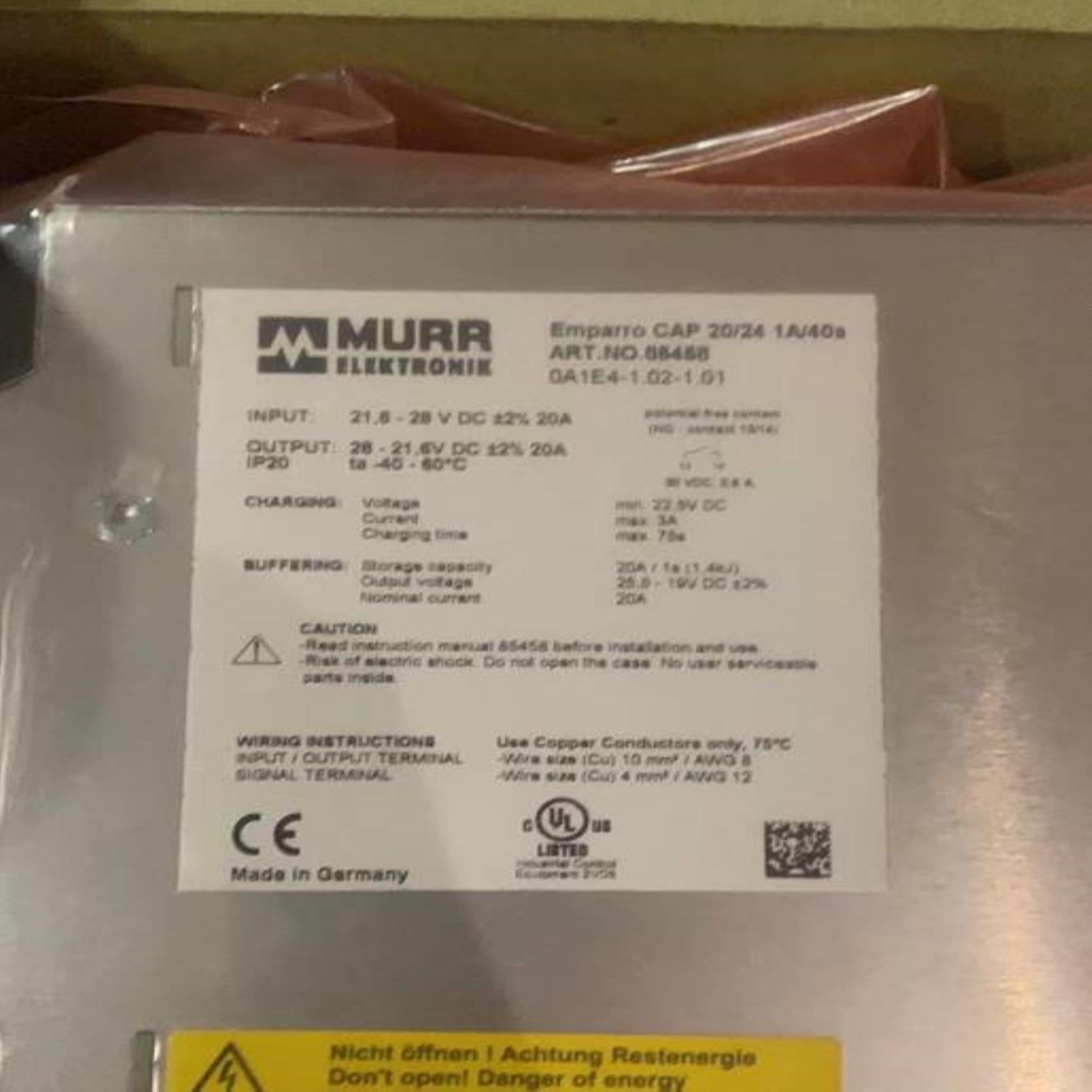 配件Murr emparro cap 2024 1a40s 85458 0A1E4-102-101议价