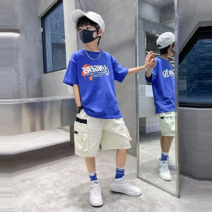 男童短袖T恤2026夏装新款儿童酷帅潮T网红炸街时髦中大童纯棉上衣