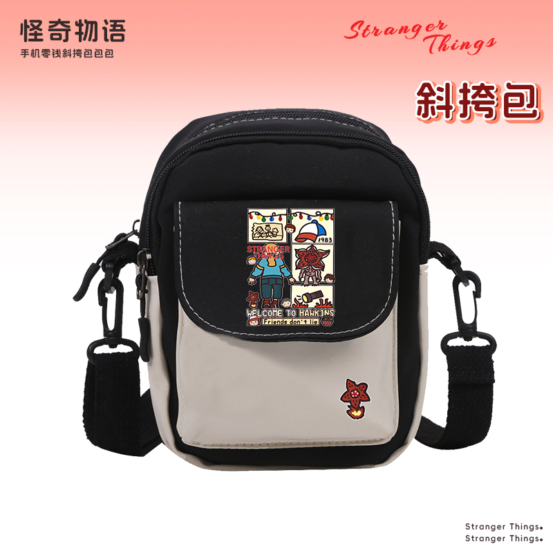 怪奇物语联名周边斜挎包StrangerThings欧美ins风手机零钱包收纳
