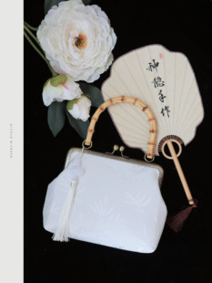 神隐手作原创手工复古女包竹叶旗袍包包百搭汉服中式手提斜挎包