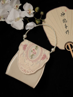 神隐手作复古宫廷风刺绣花朵旗袍包包民国文艺珍珠手提斜挎小包