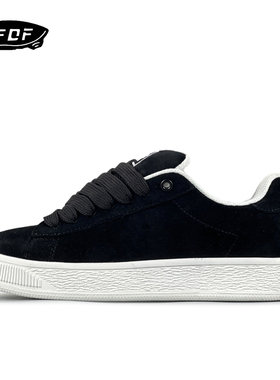 VFDF 面包鞋翻毛皮复古低帮板鞋男女2024学生百搭情侣休闲鞋子