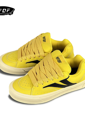 VFDF 夏季新款潮流舒适低帮板鞋男女复古时尚情侣黄色休闲面包鞋