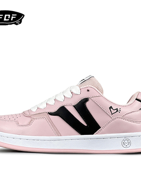 VFDF 经典复古黑粉板鞋女ins潮2024新款原创百搭透气低帮休闲鞋子