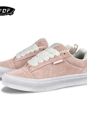 VFDF 经典翻毛皮拼接复古街头低帮滑板鞋女潮流舒适百搭休闲鞋子